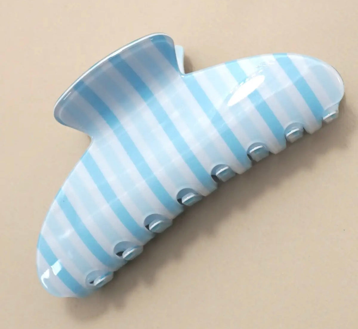 Blue Striped Claw Clip