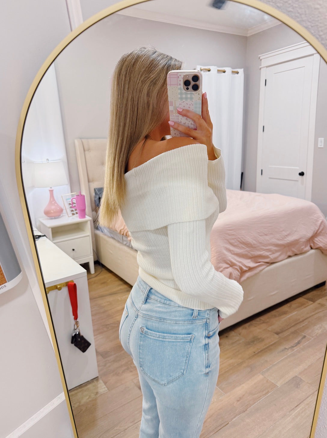 Foldover Off-Shoulder Sweater