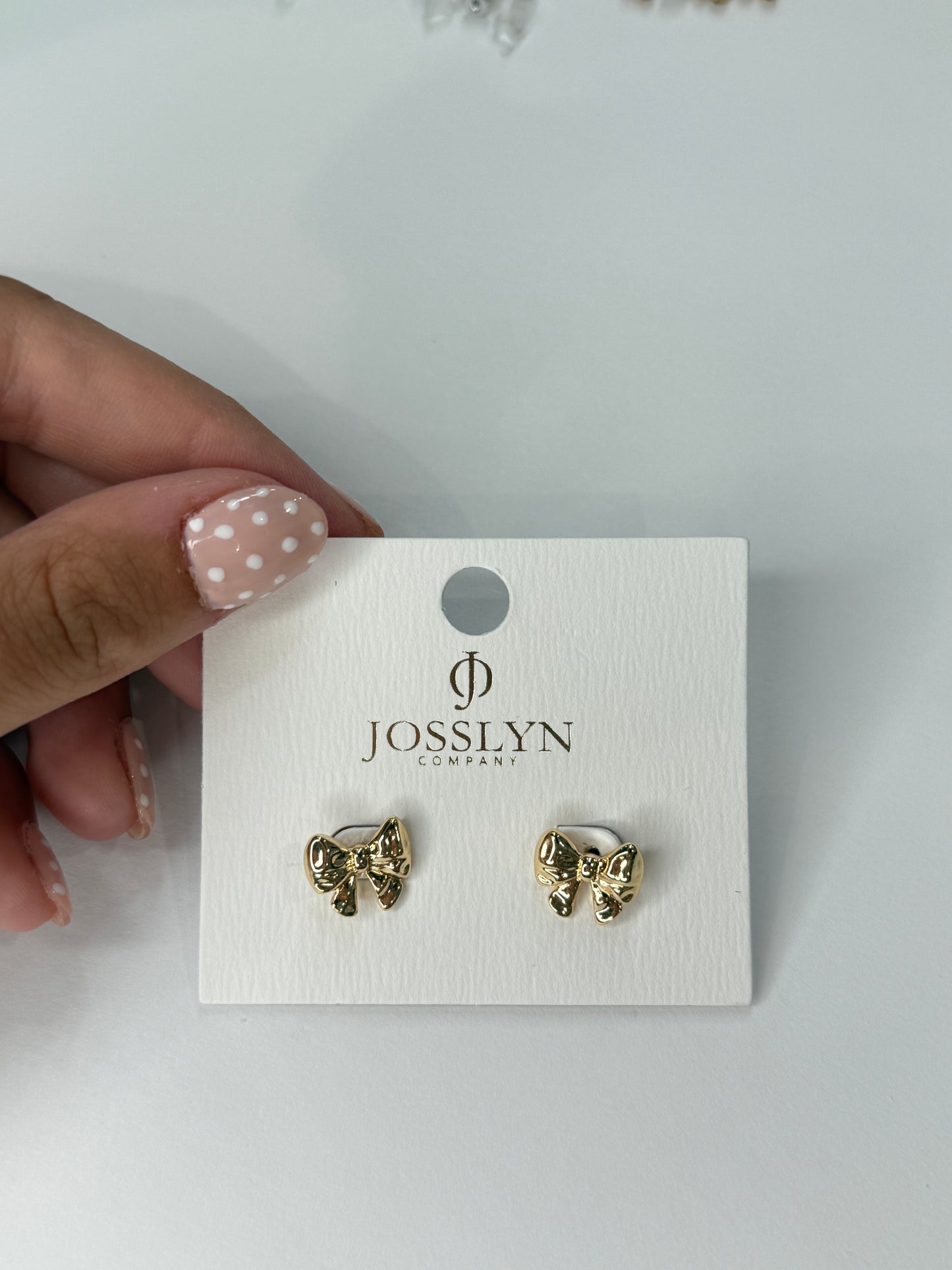 Gold Stud Bow Earring