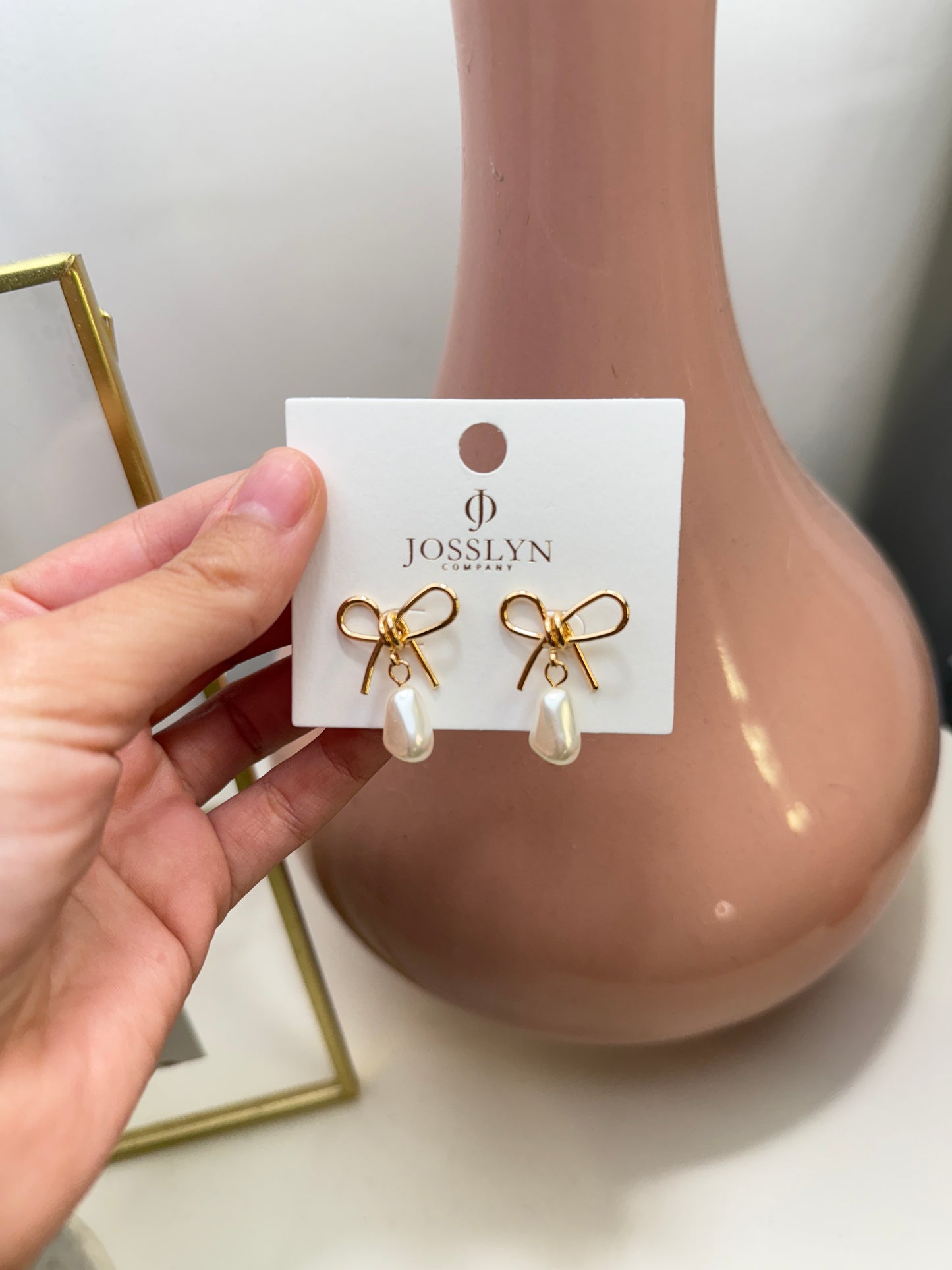 Bow Pearl Drop Earrings