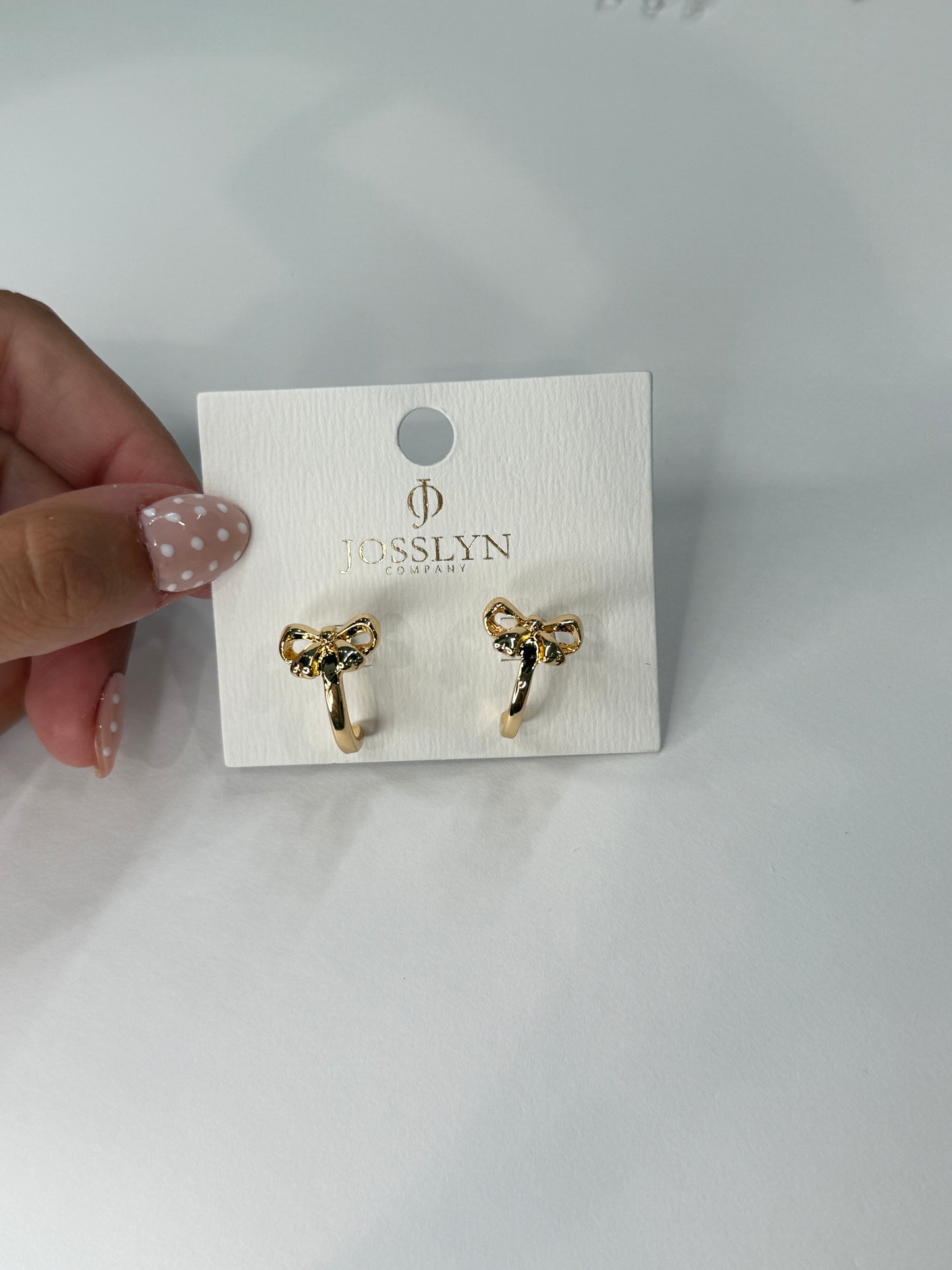 Gold Bow Hoop Earring