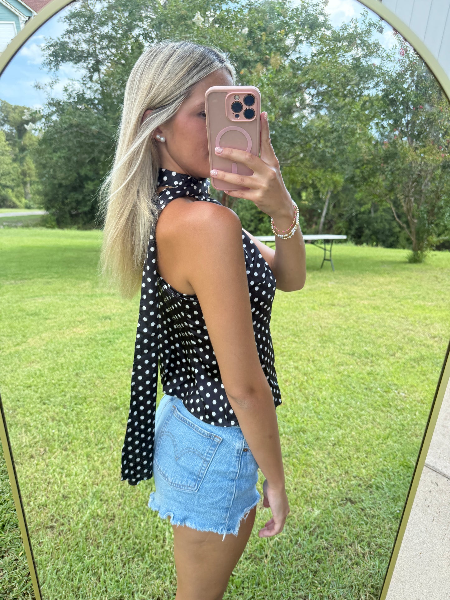 Polka Dot Scarf Top
