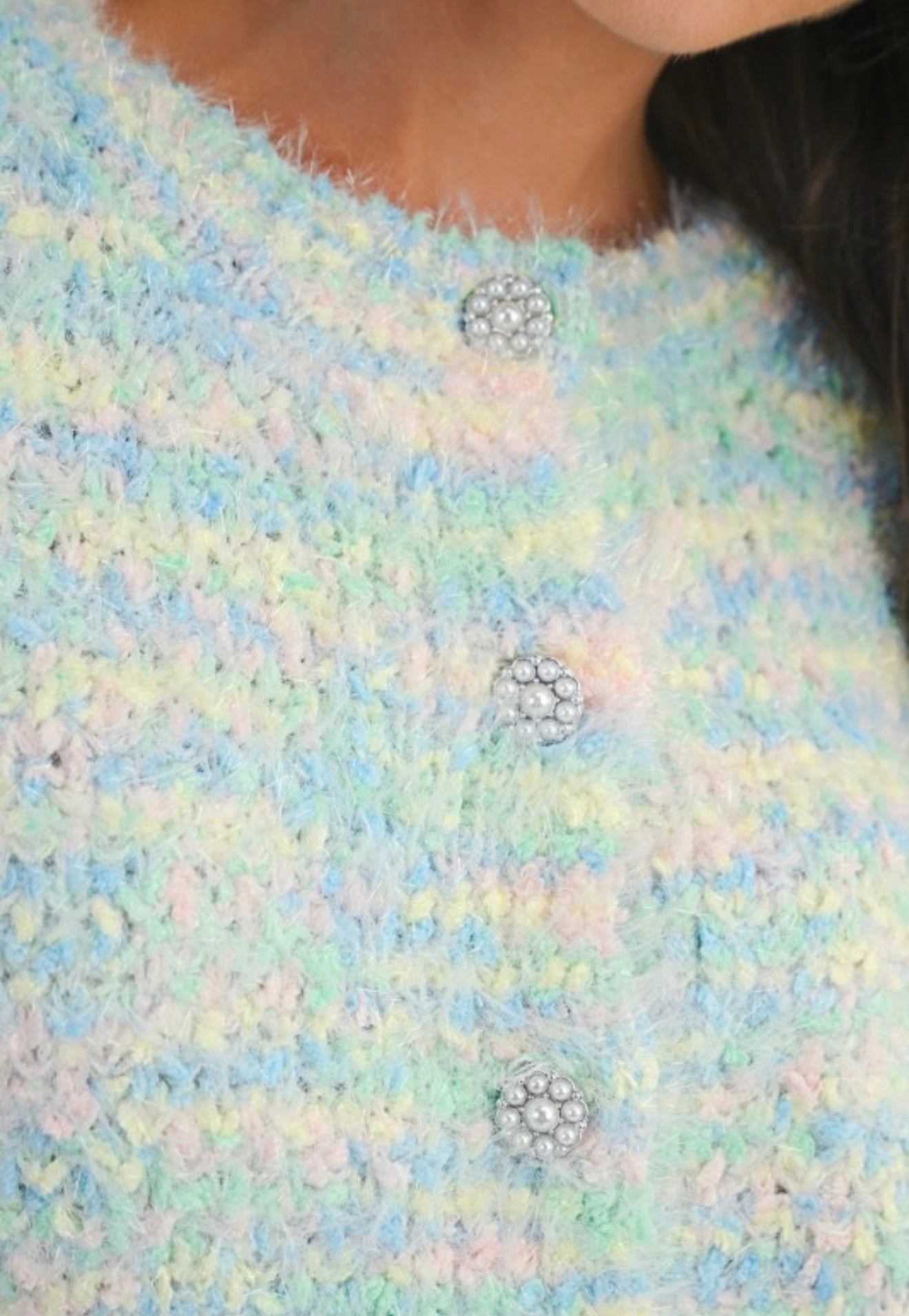Multicolor Pearl Button Down Cardigan