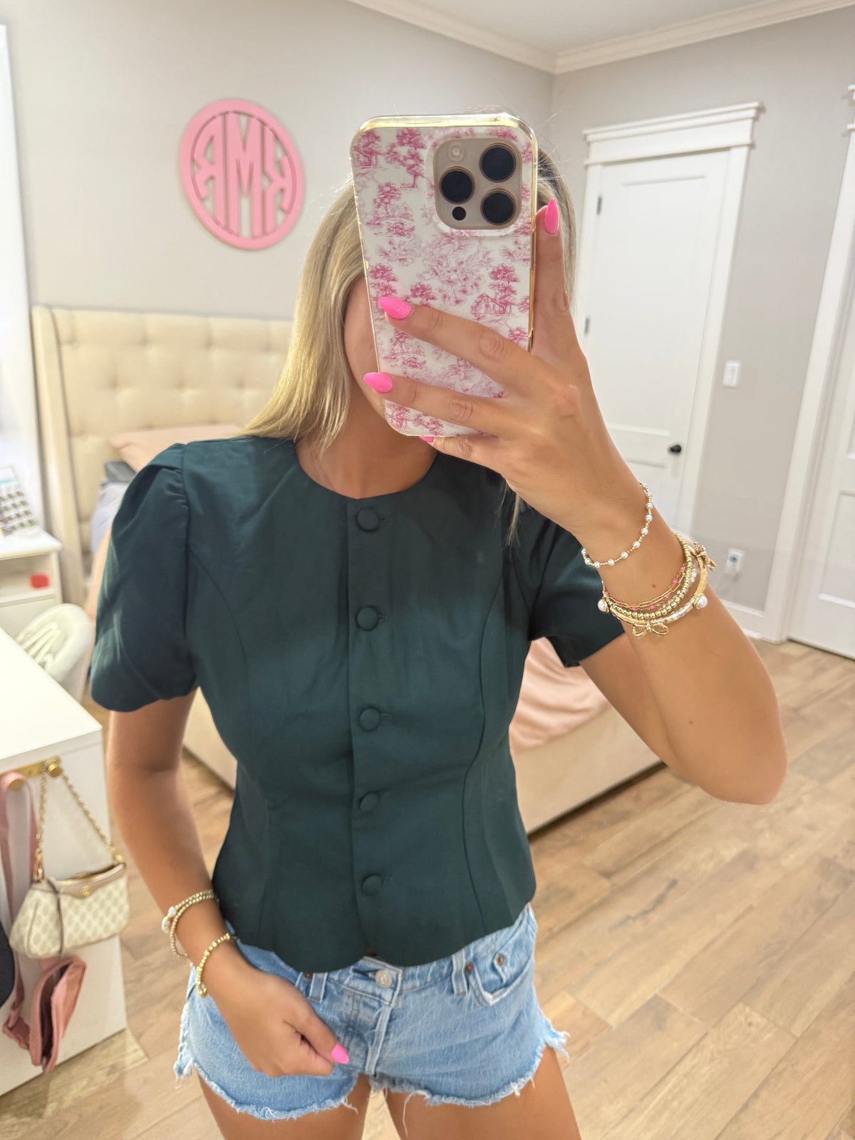 Green Puff Sleeve