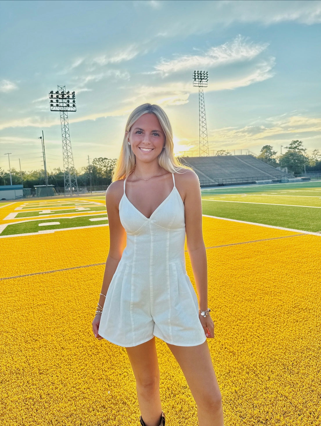 Kickoff Denim Romper