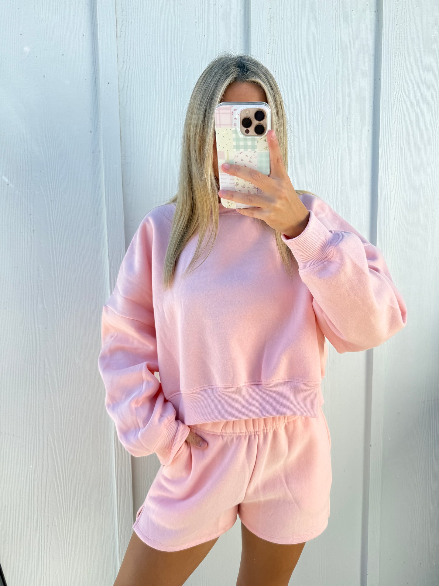 Pink Cozy Fleece Sweatshorts