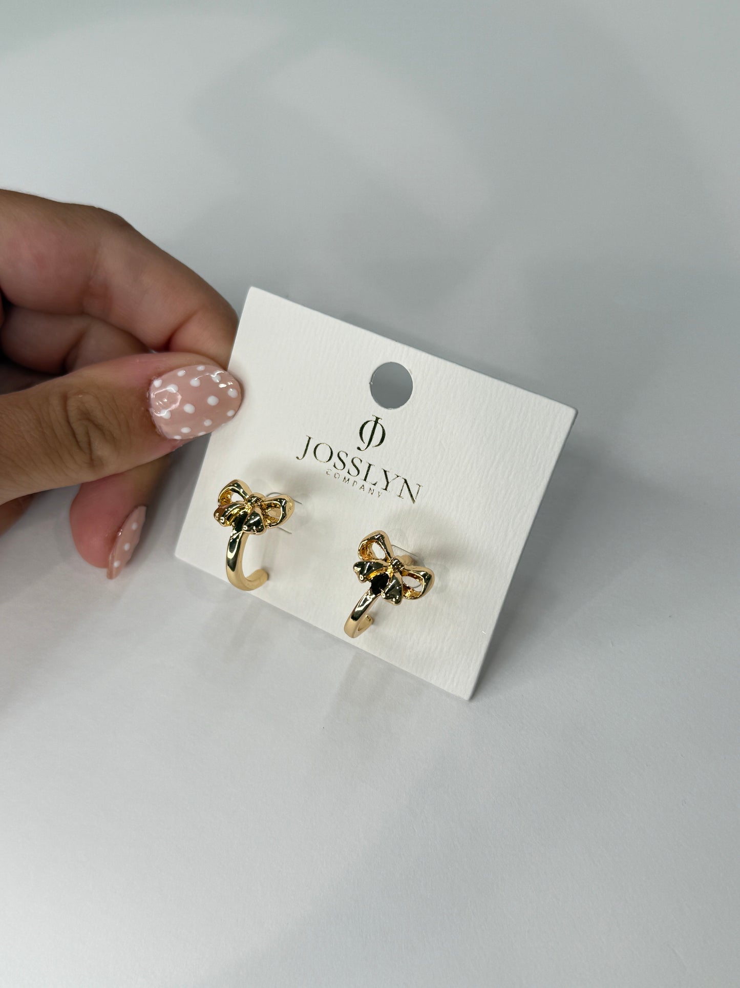 Gold Bow Hoop Earring