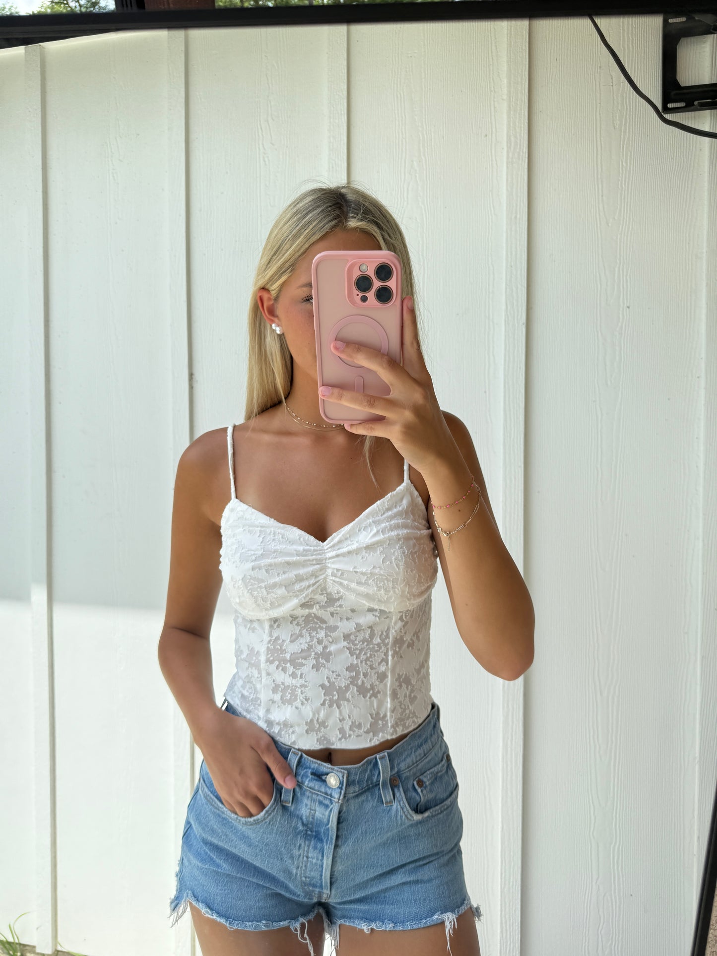 White Lace Cami Top