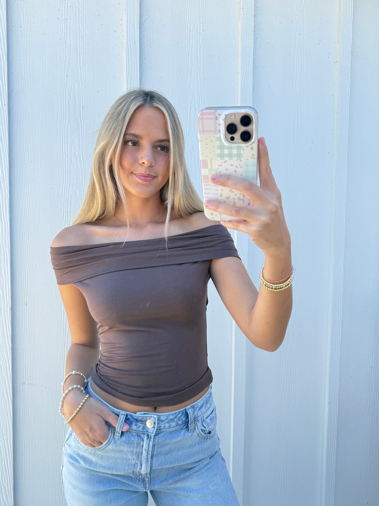 Cocoa Off The Shoulder Top