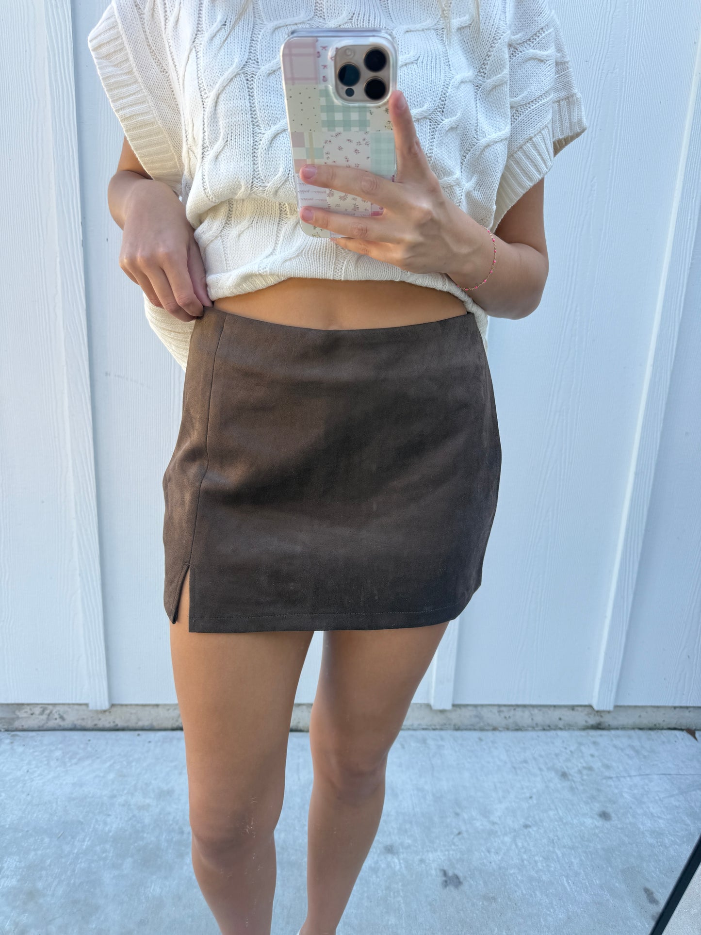 Suede Mini Skort