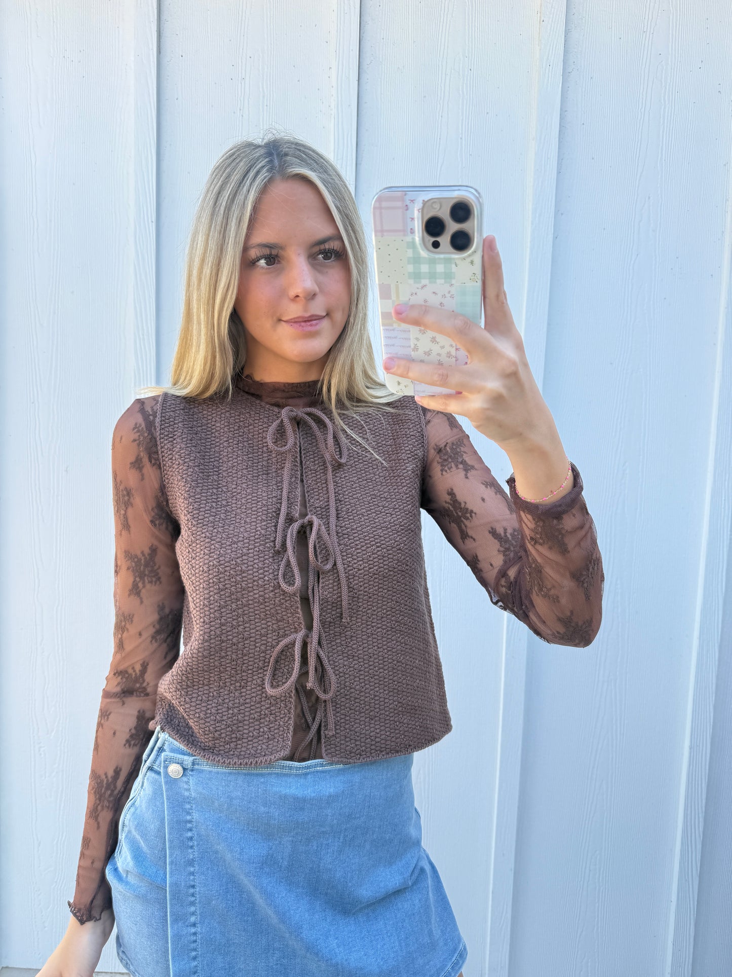 Tie Front Sweater Vest