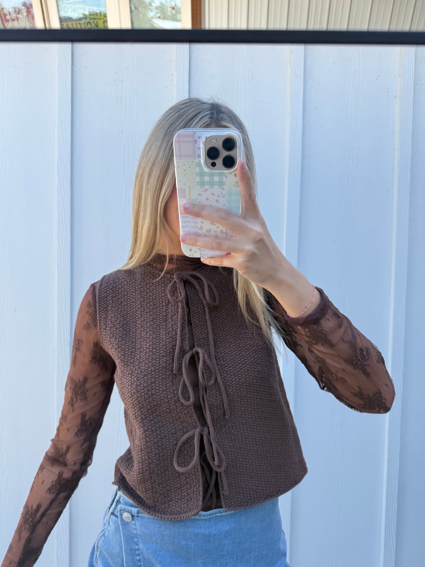 Tie Front Sweater Vest