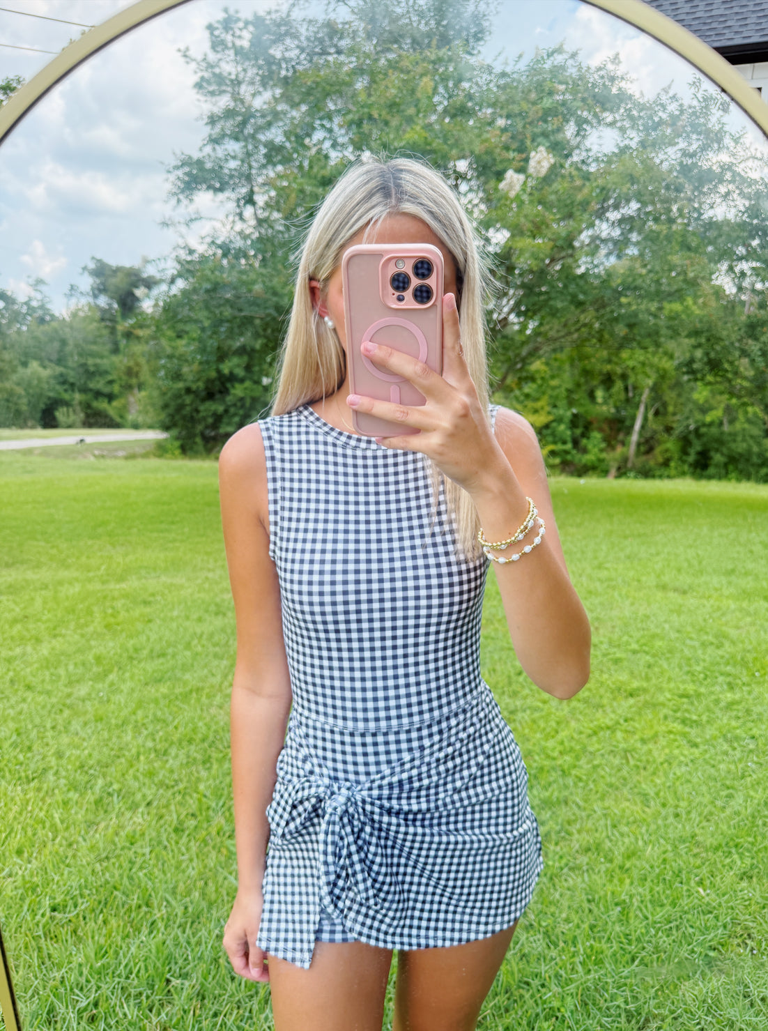 Black Gingham Pickleball Dress
