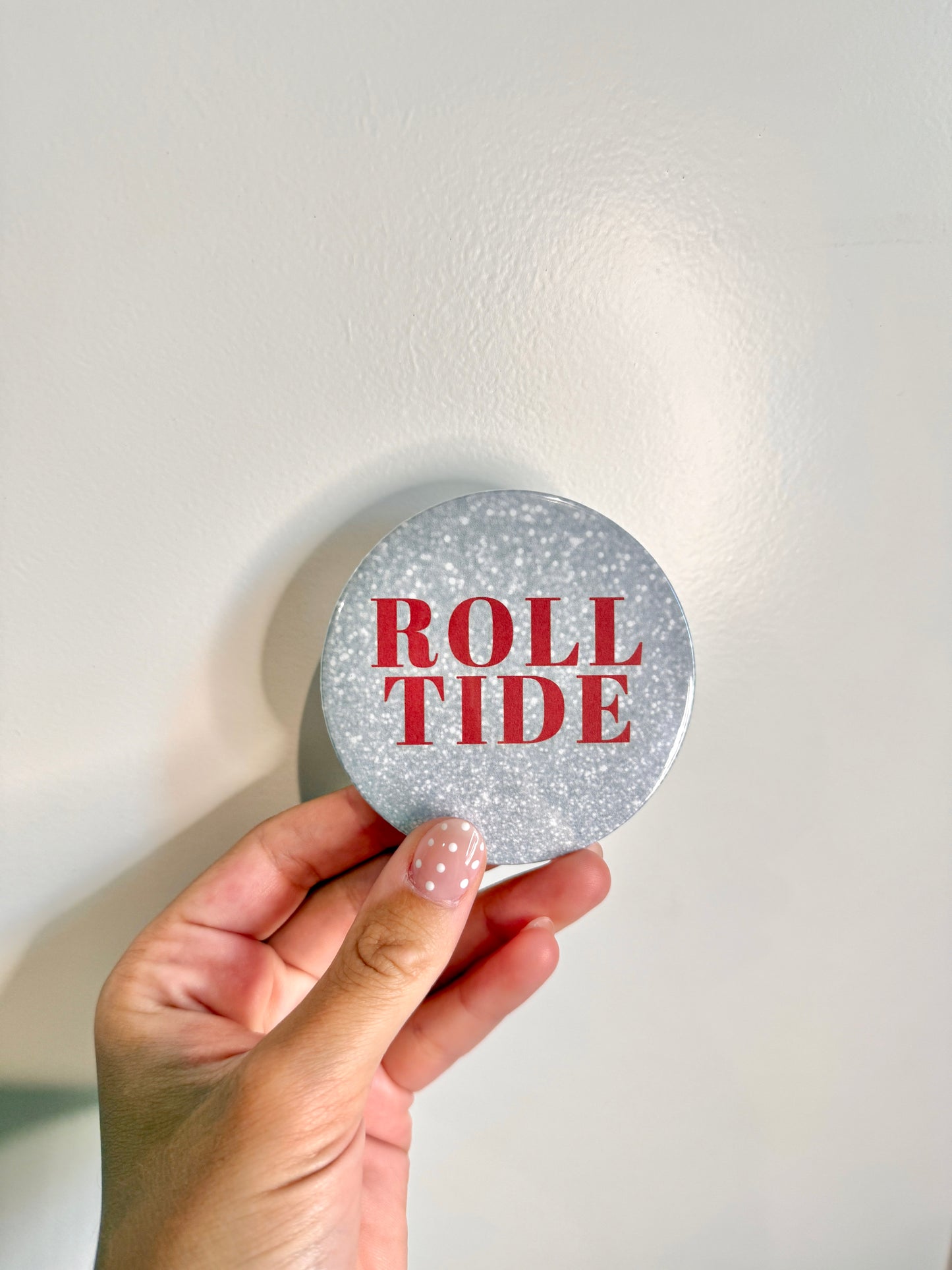 Glitter Roll Tide Button