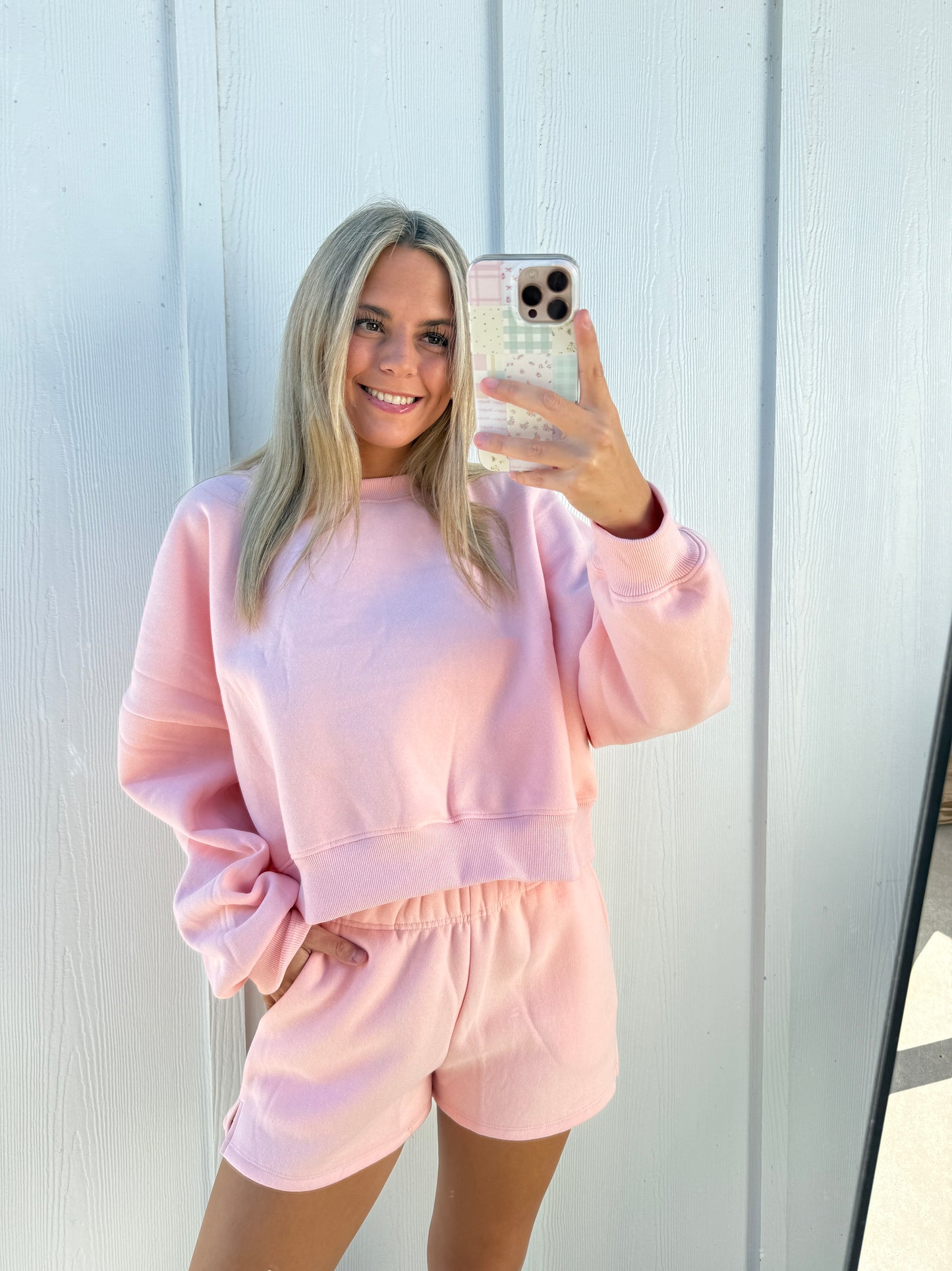Pink Cozy Fleece Sweatshirt