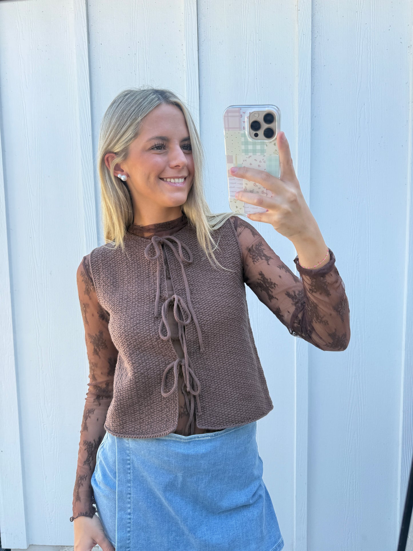 Tie Front Sweater Vest