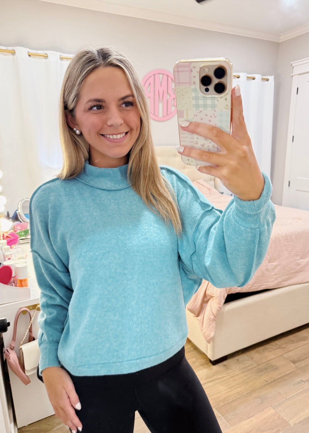 Teal Mockneck Sweater