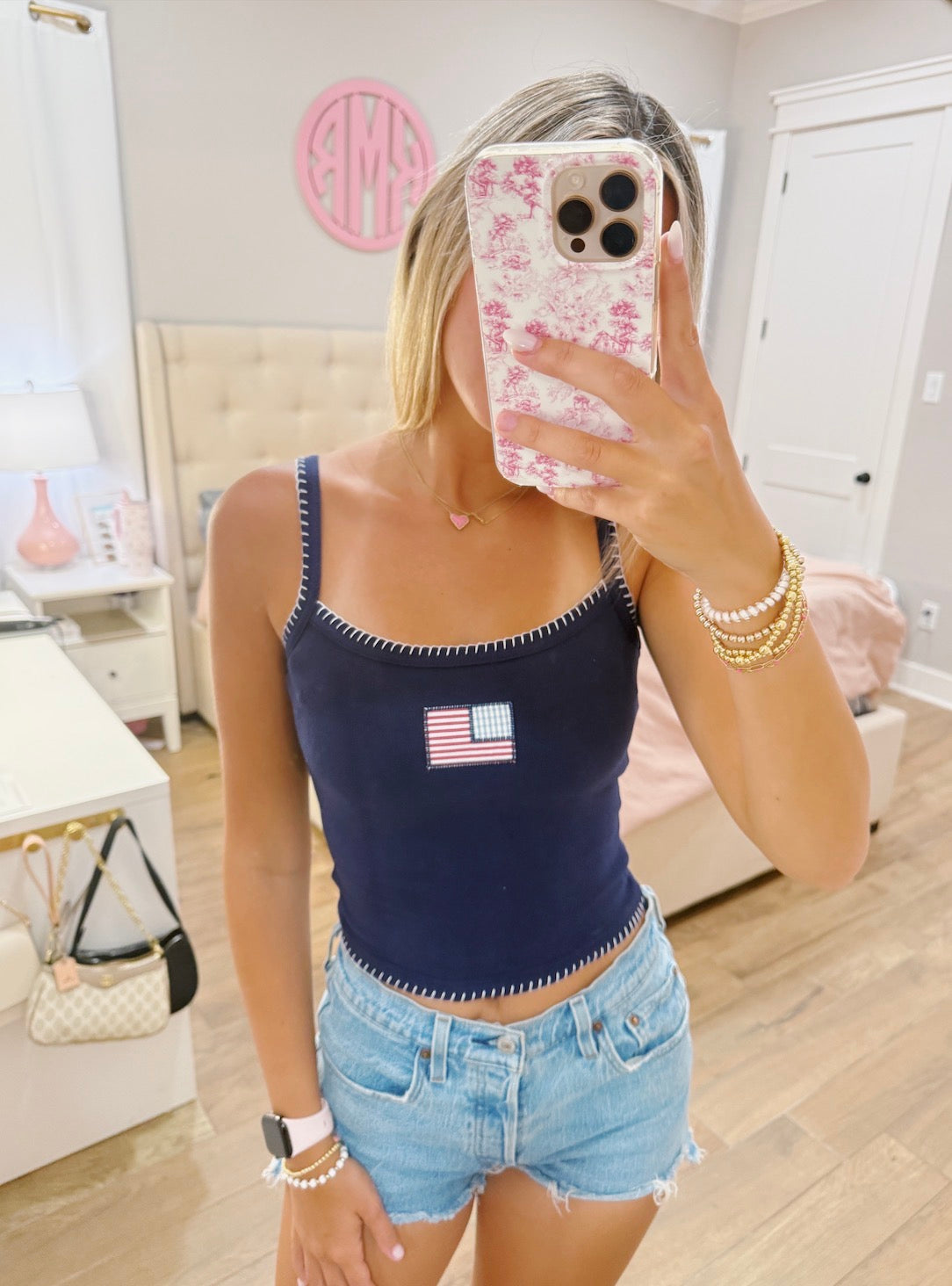 USA Flag Navy Tank