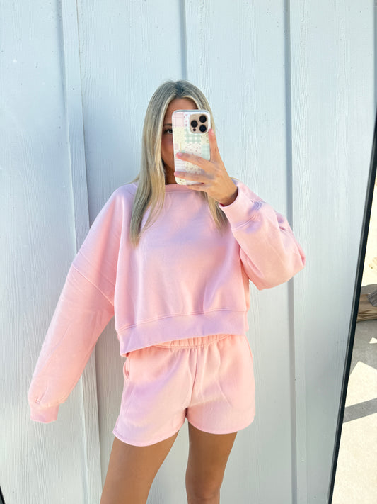 Pink Cozy Fleece Sweatshirt
