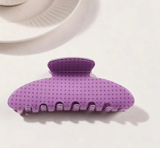 Purple Polka Dot Claw Clip