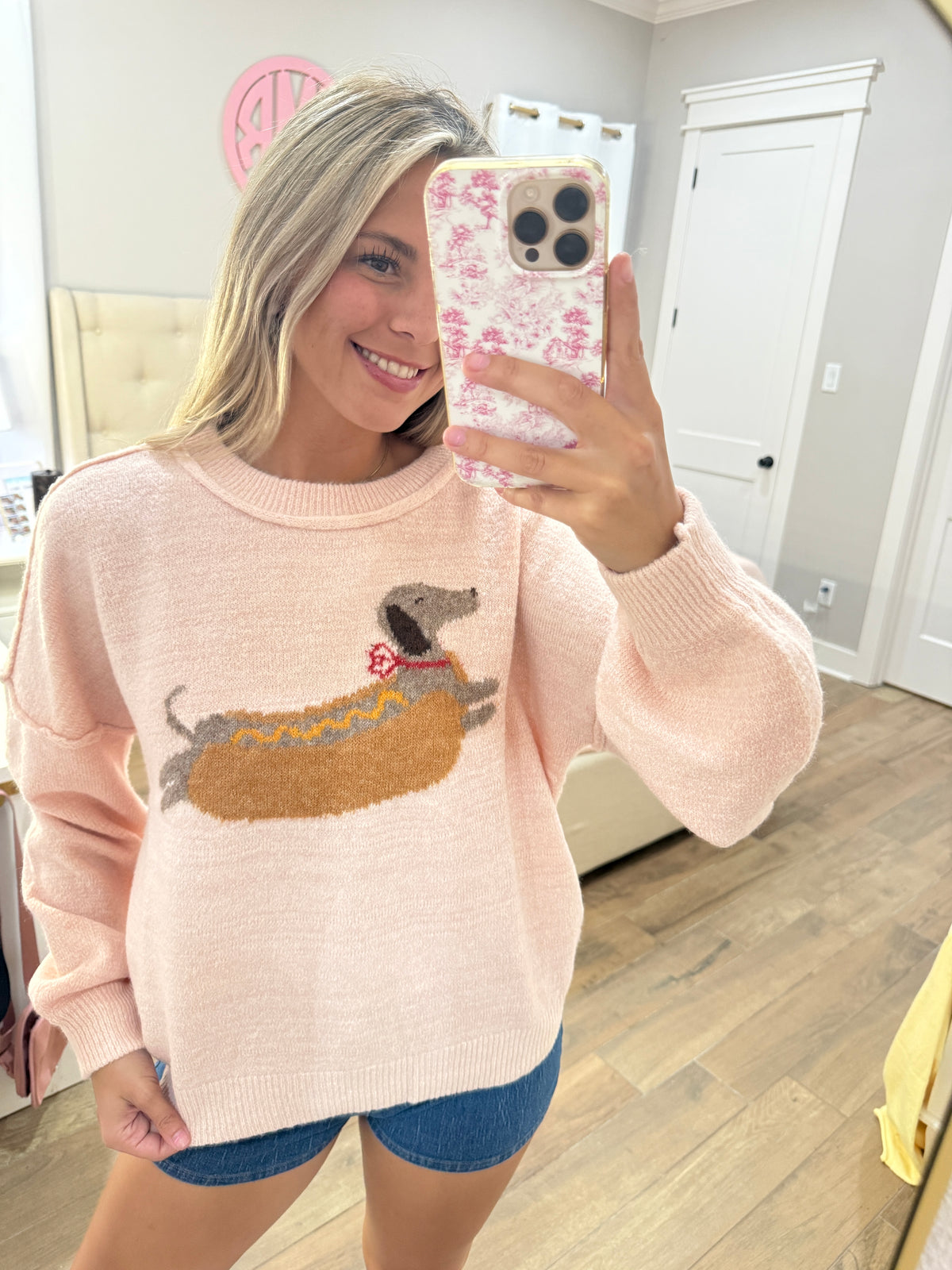 Hot Dog Pink Sweater