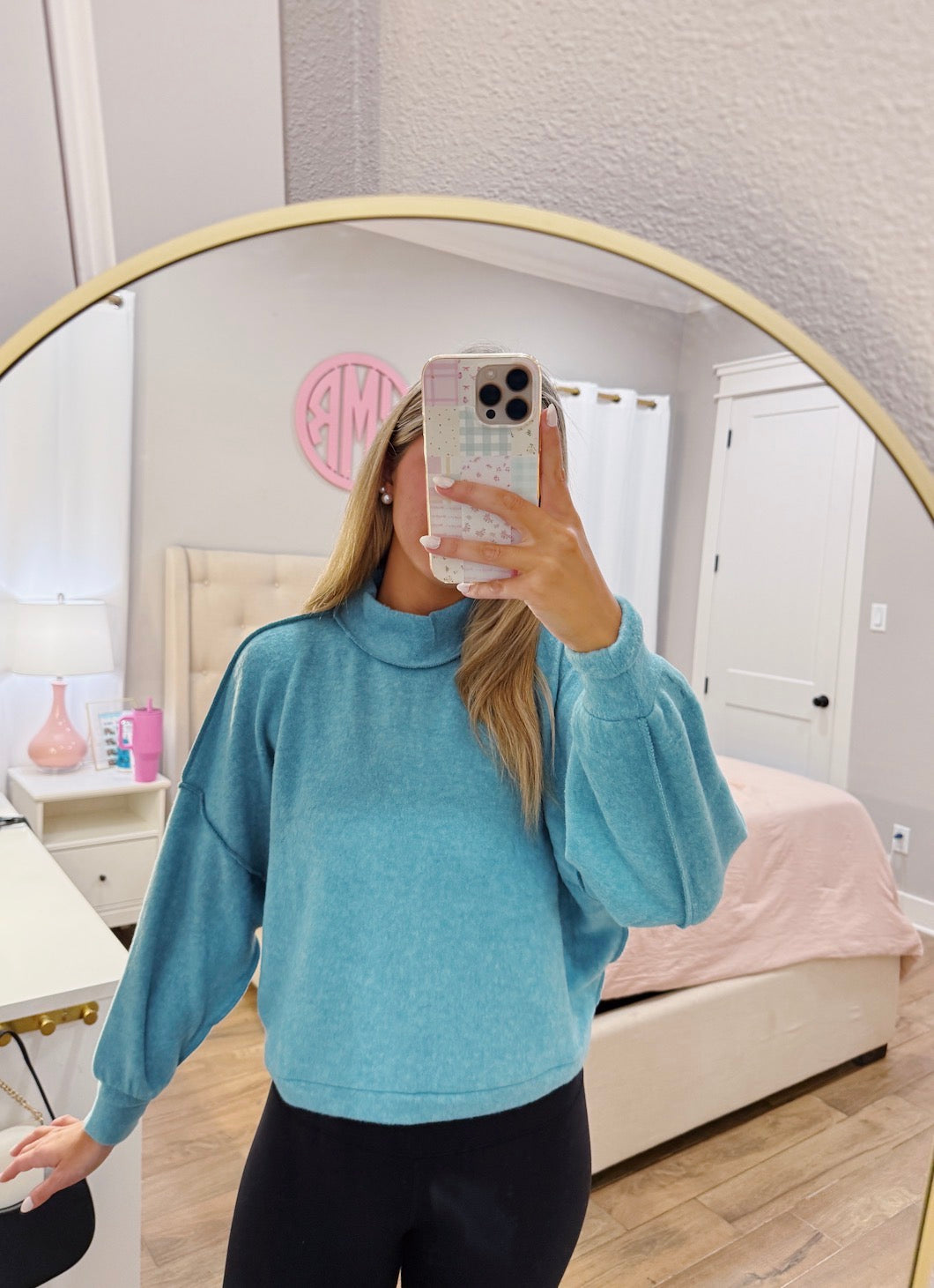 Teal Mockneck Sweater