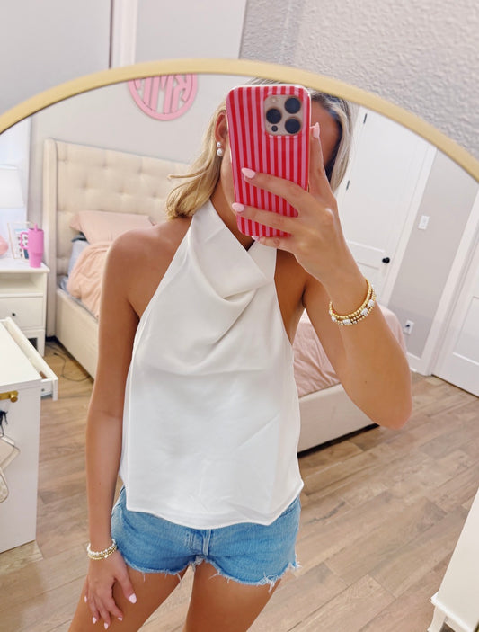 Sweet Satin Backless Top