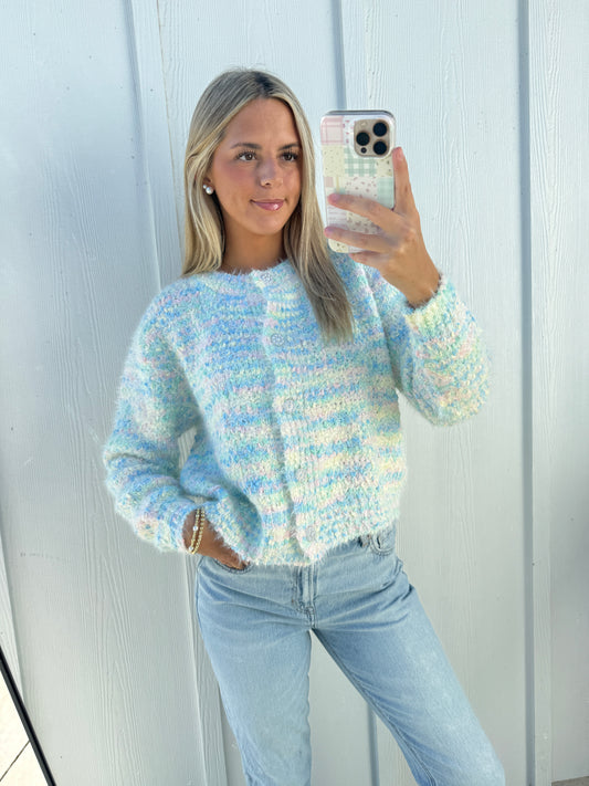 Multicolor Pearl Button Down Cardigan