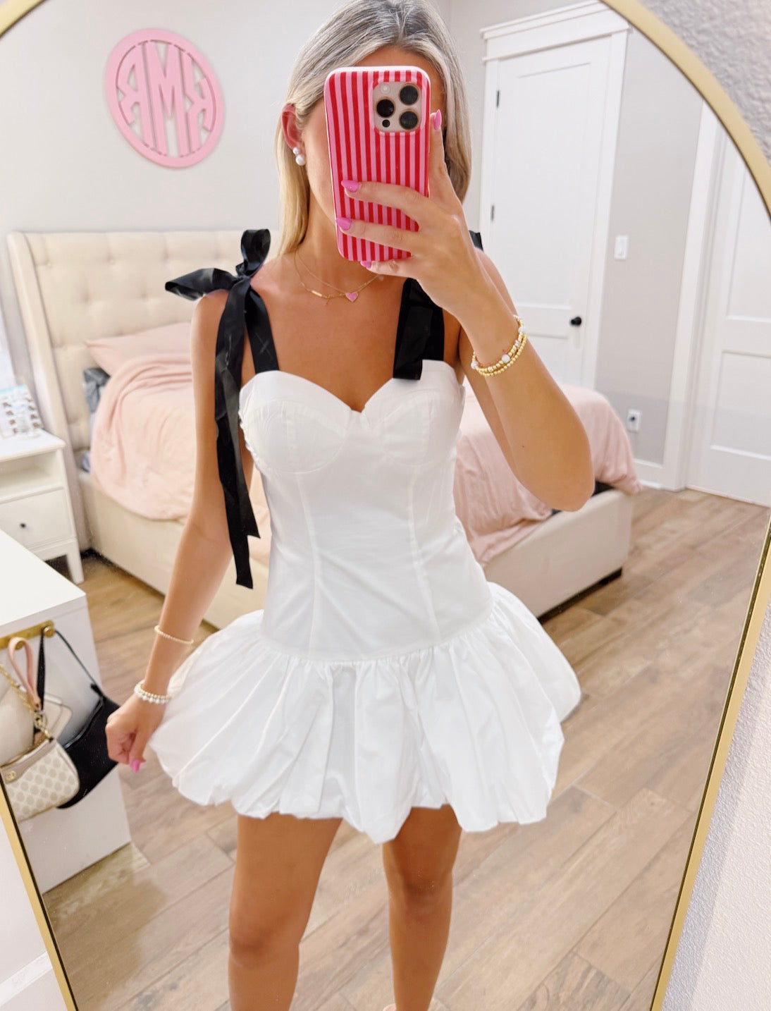 Contrast Shoulder Mini Dress