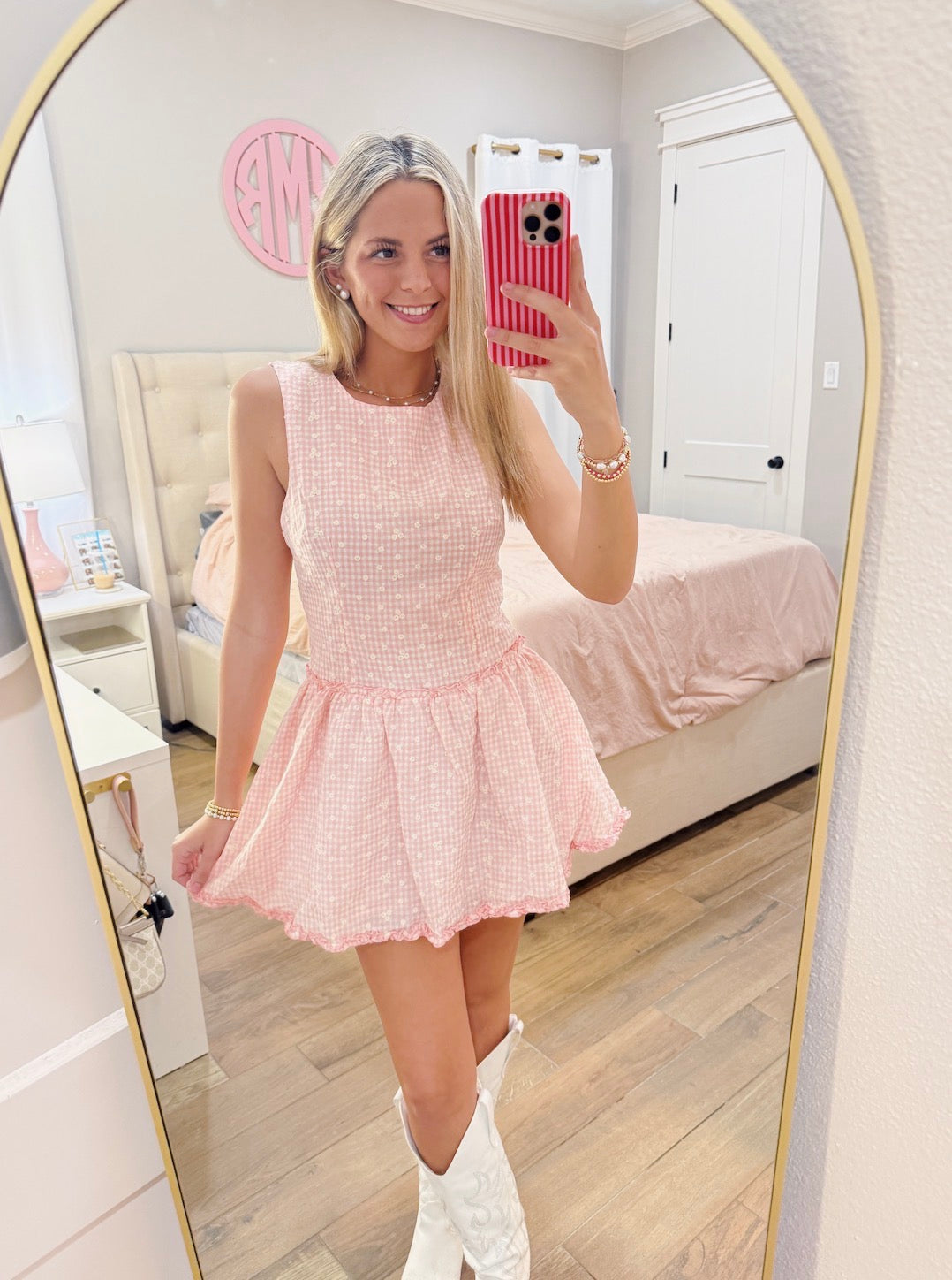 Pink Gingham Dress