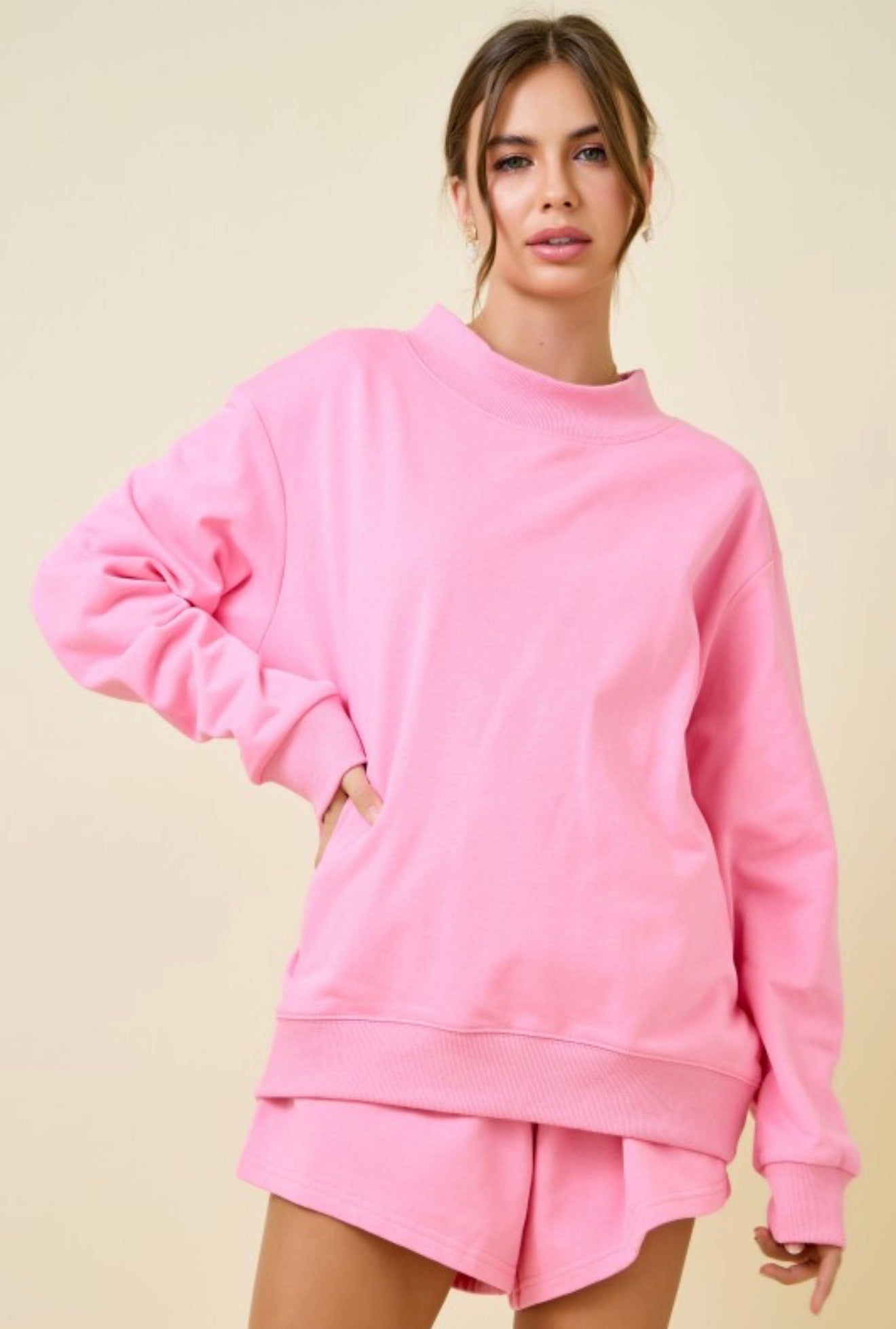 Pink Bubblegum Mockneck