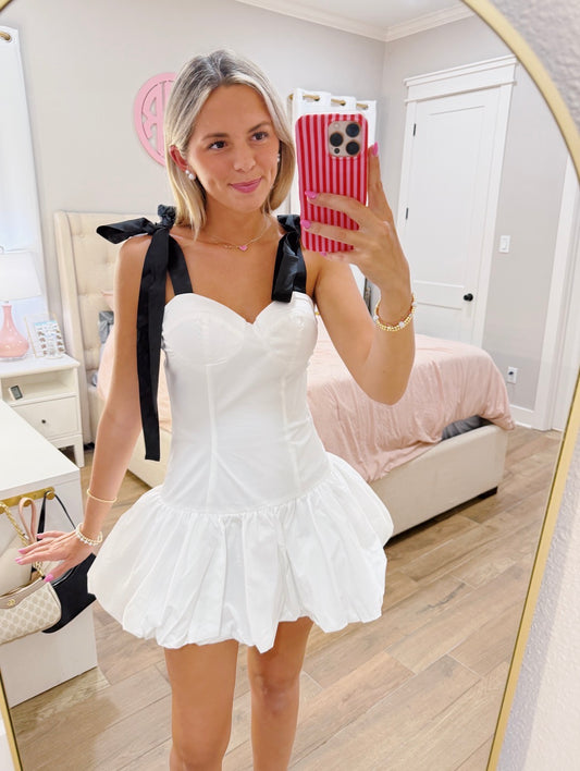 Contrast Shoulder Mini Dress
