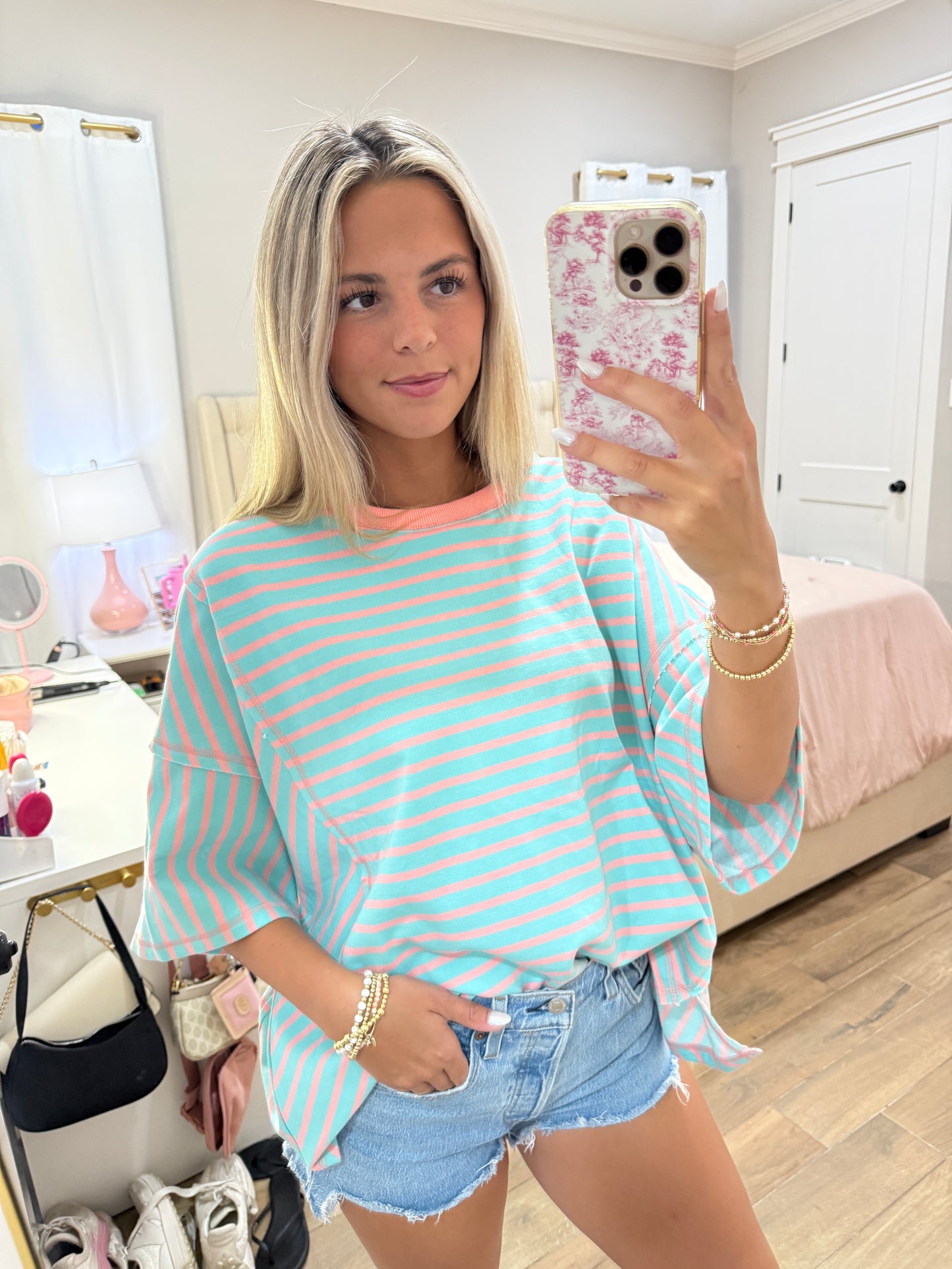 Sunny Side Striped Boxy Tee
