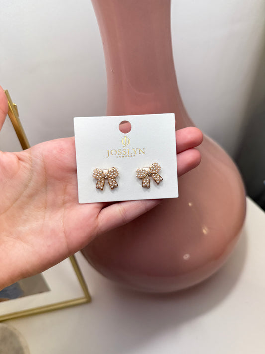 Mini Pearl Bow Earrings