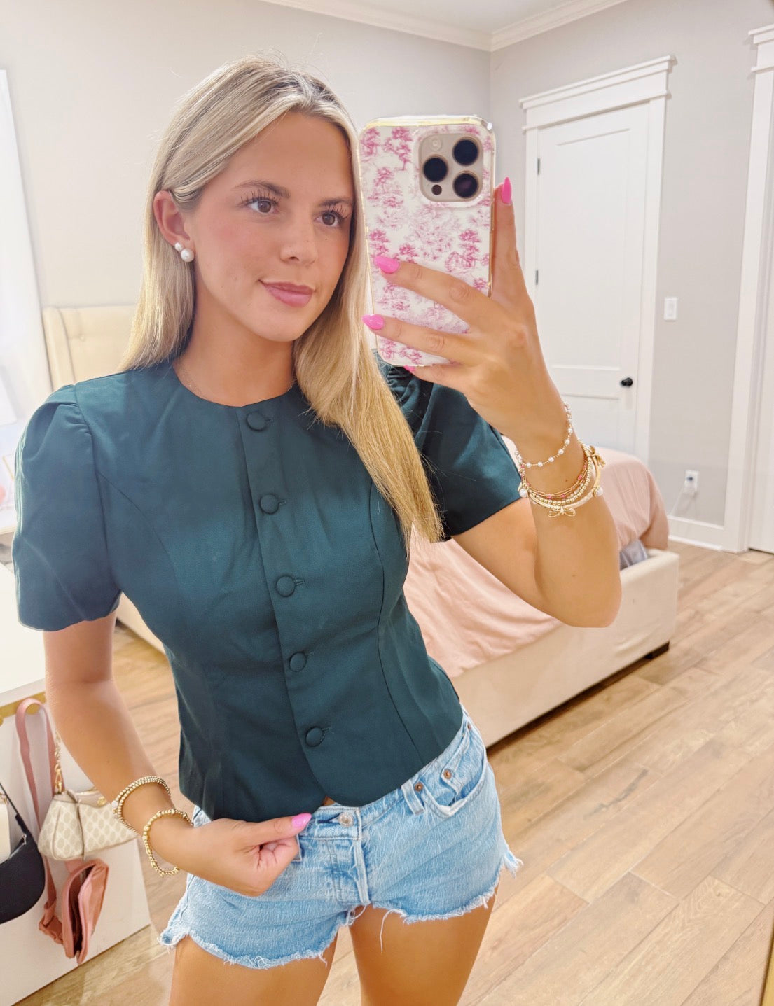 Green Puff Sleeve