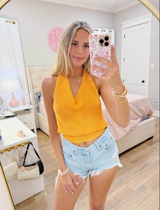 Orange Knit Coverup