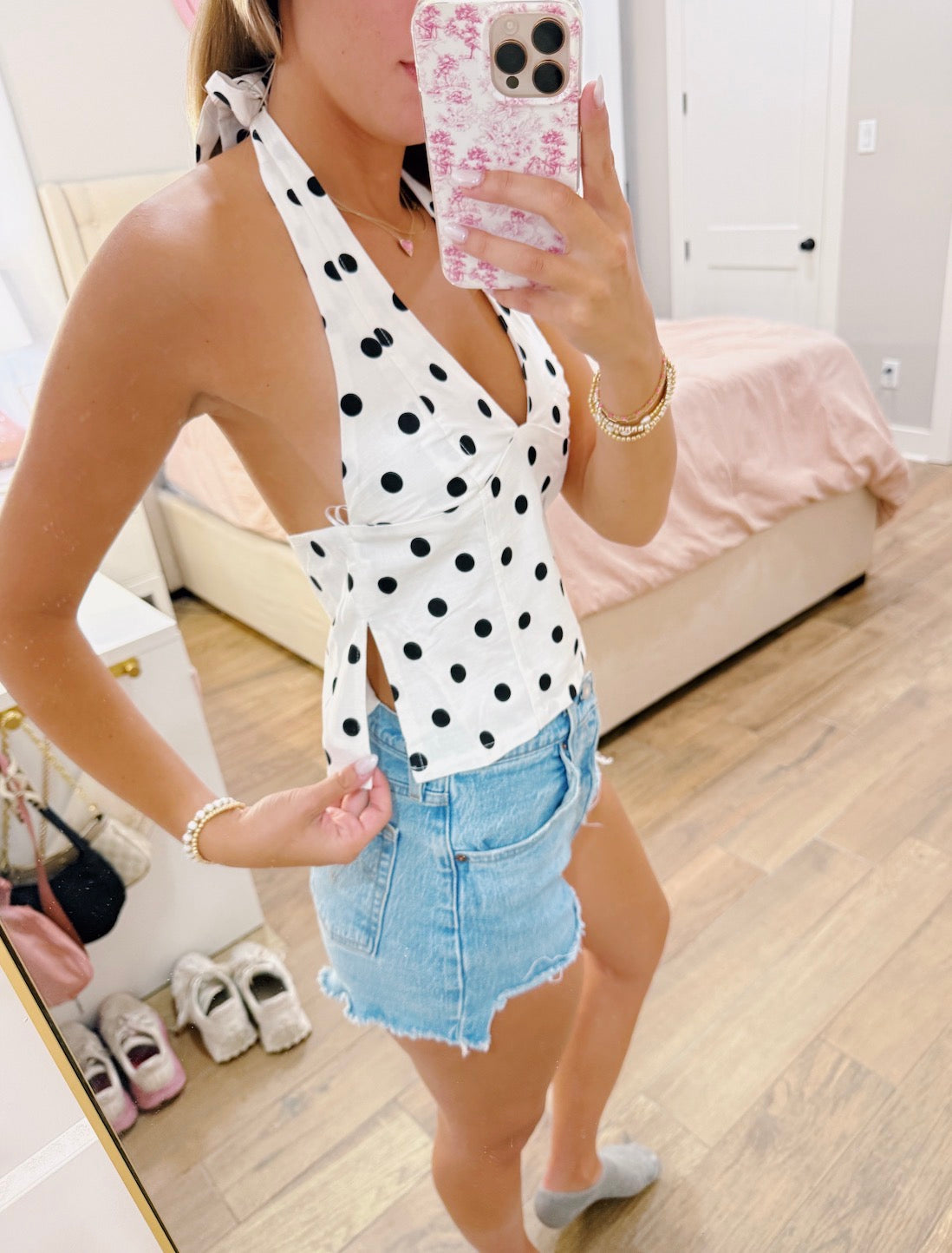 Polka Dotted Halter Top