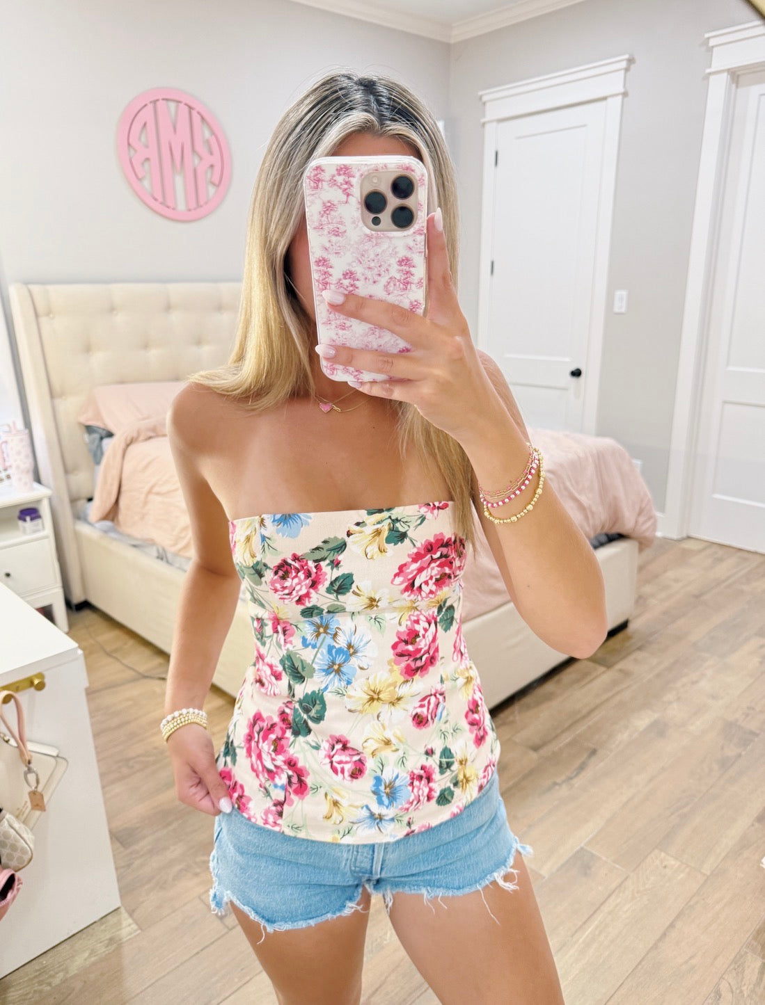 Floral Printed Flare Top