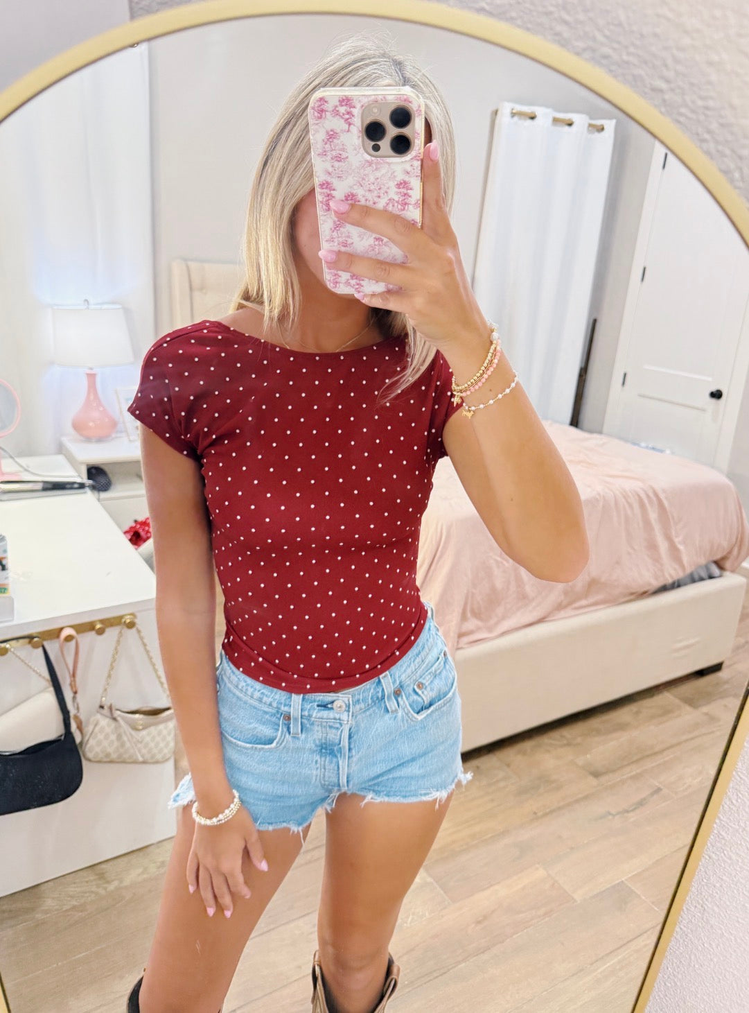 Maroon Backless Top