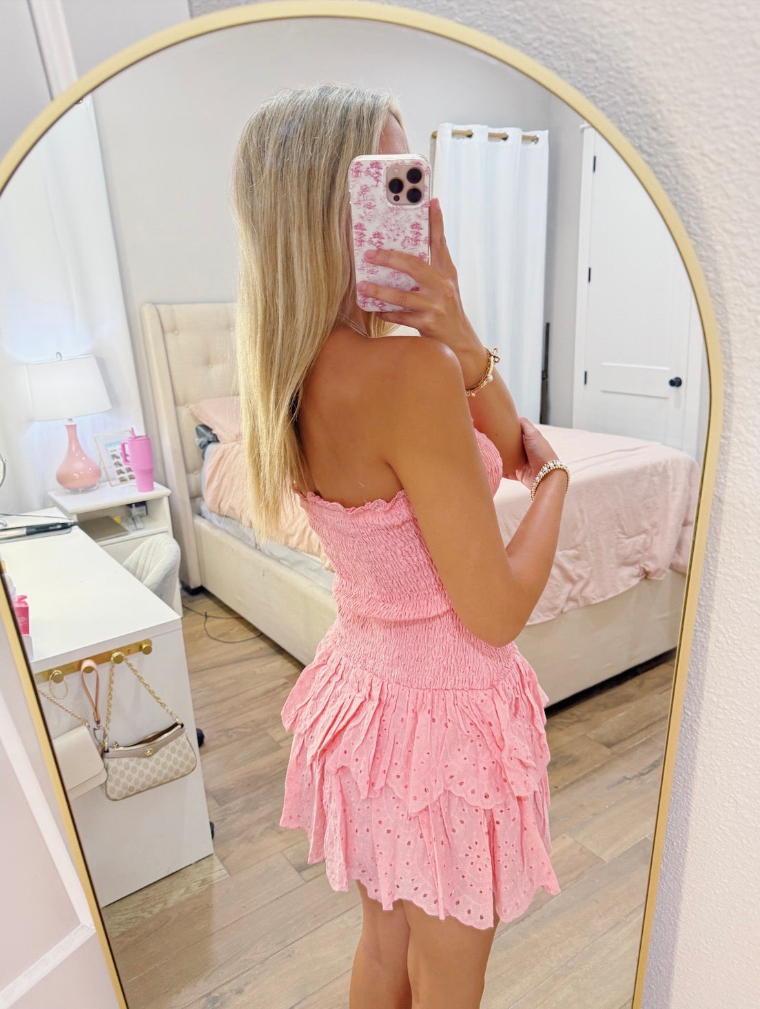 Pink Sugar Smocked Mini Dress