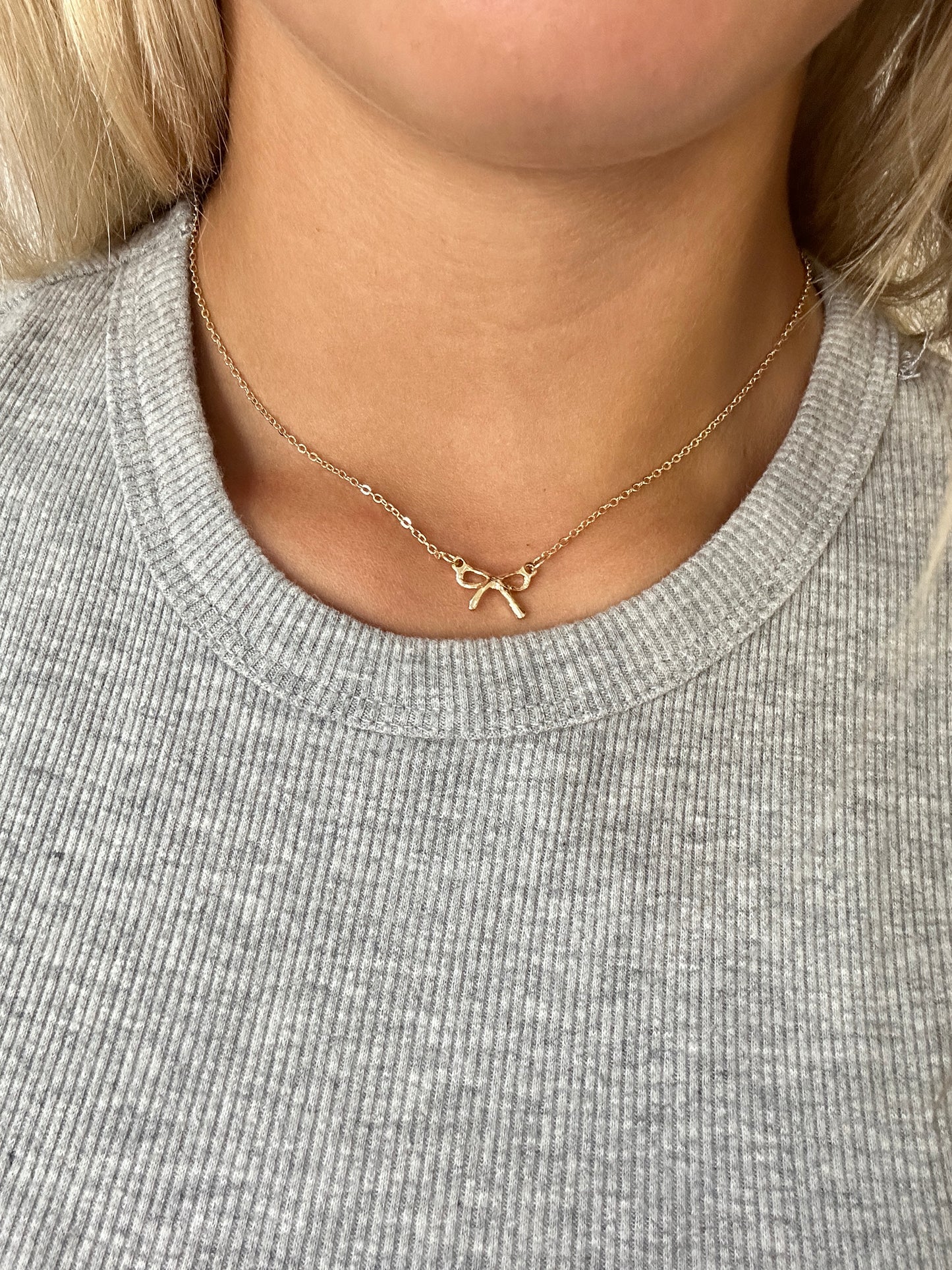 Gold Bow Necklace