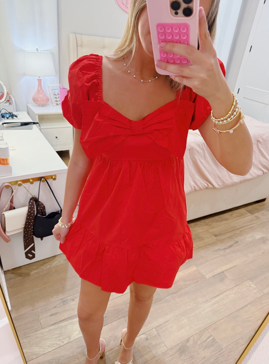 Sweetheart Bow Mini Dress