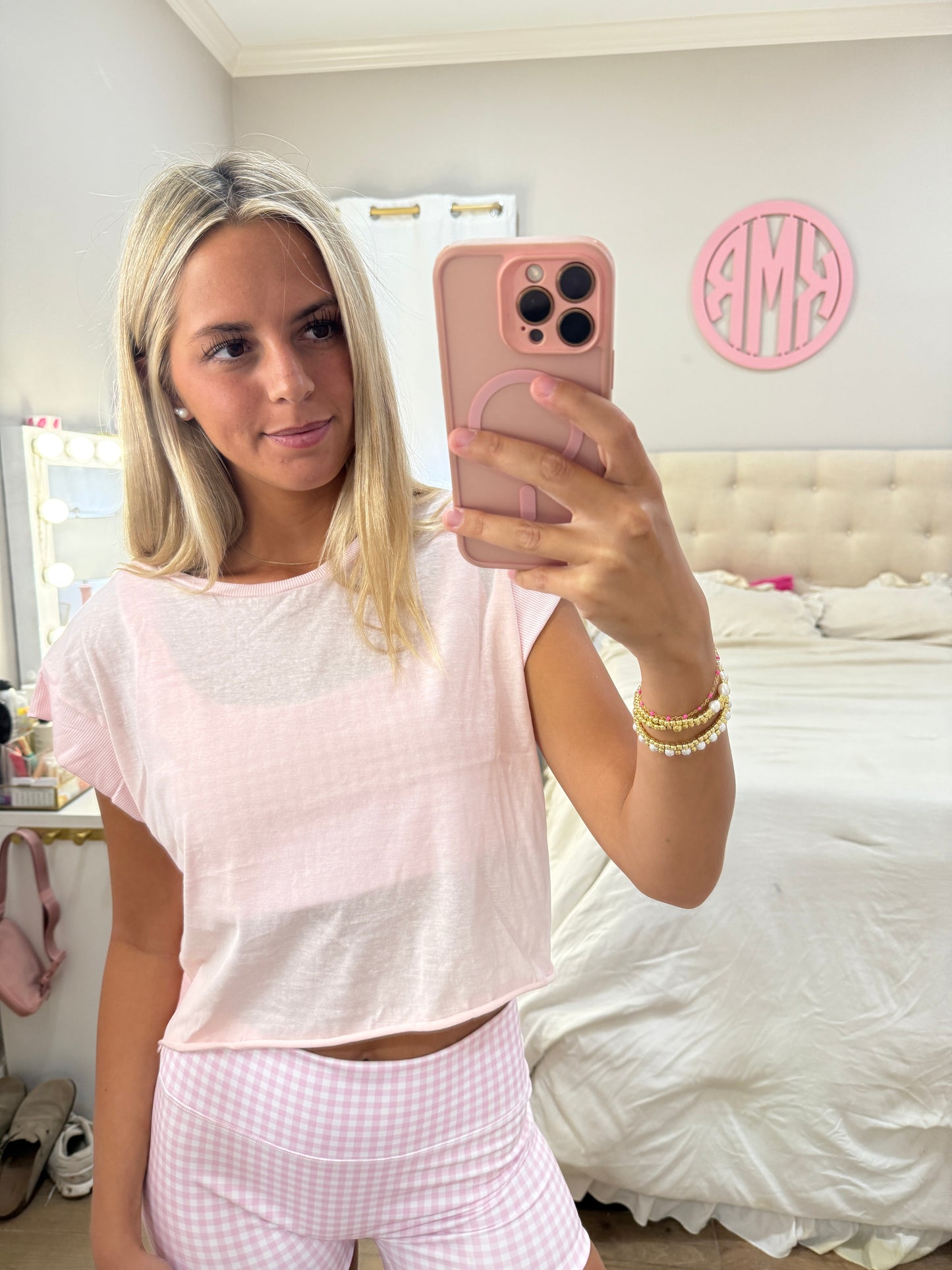 Pink Flowy Backless Top