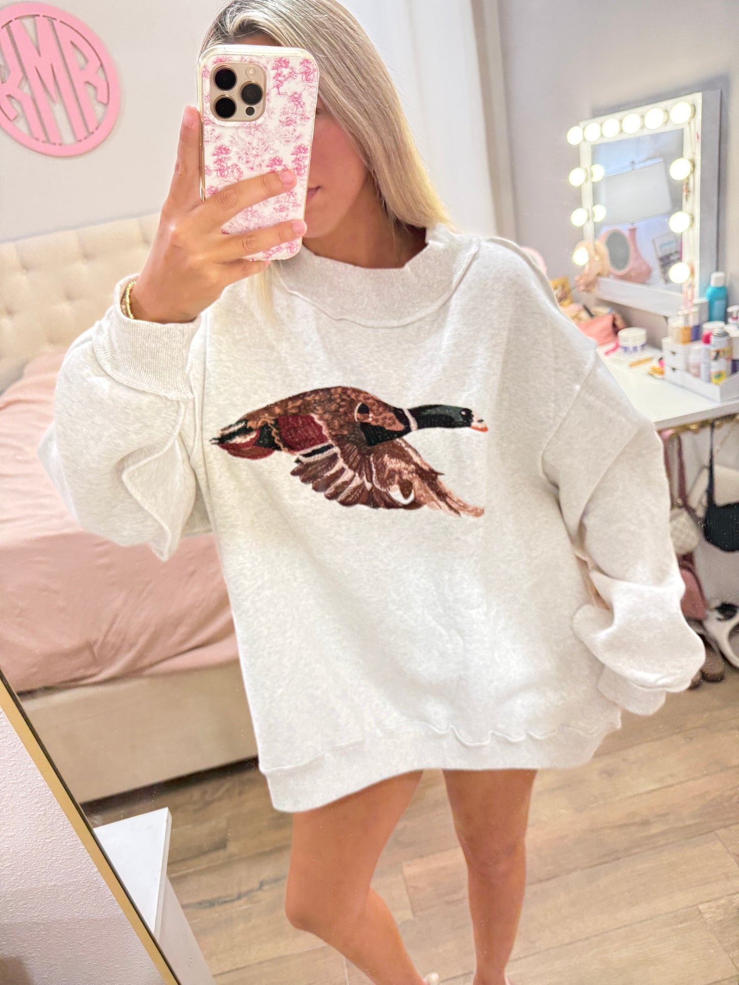 Mallard Embroidered Mockneck