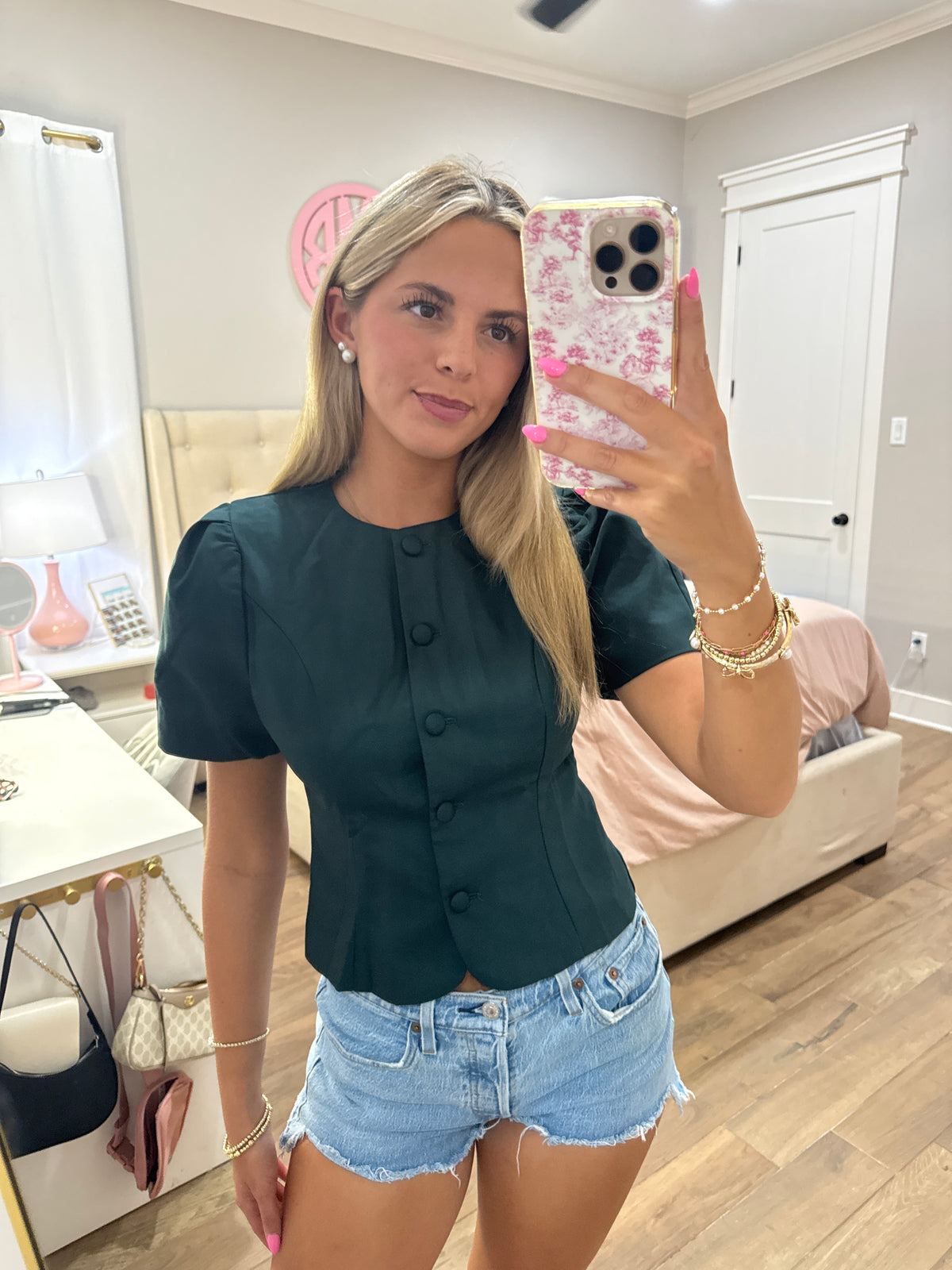 Green Puff Sleeve