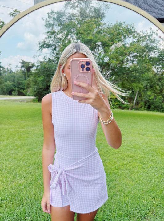 Pink Gingham Pickleball Dress