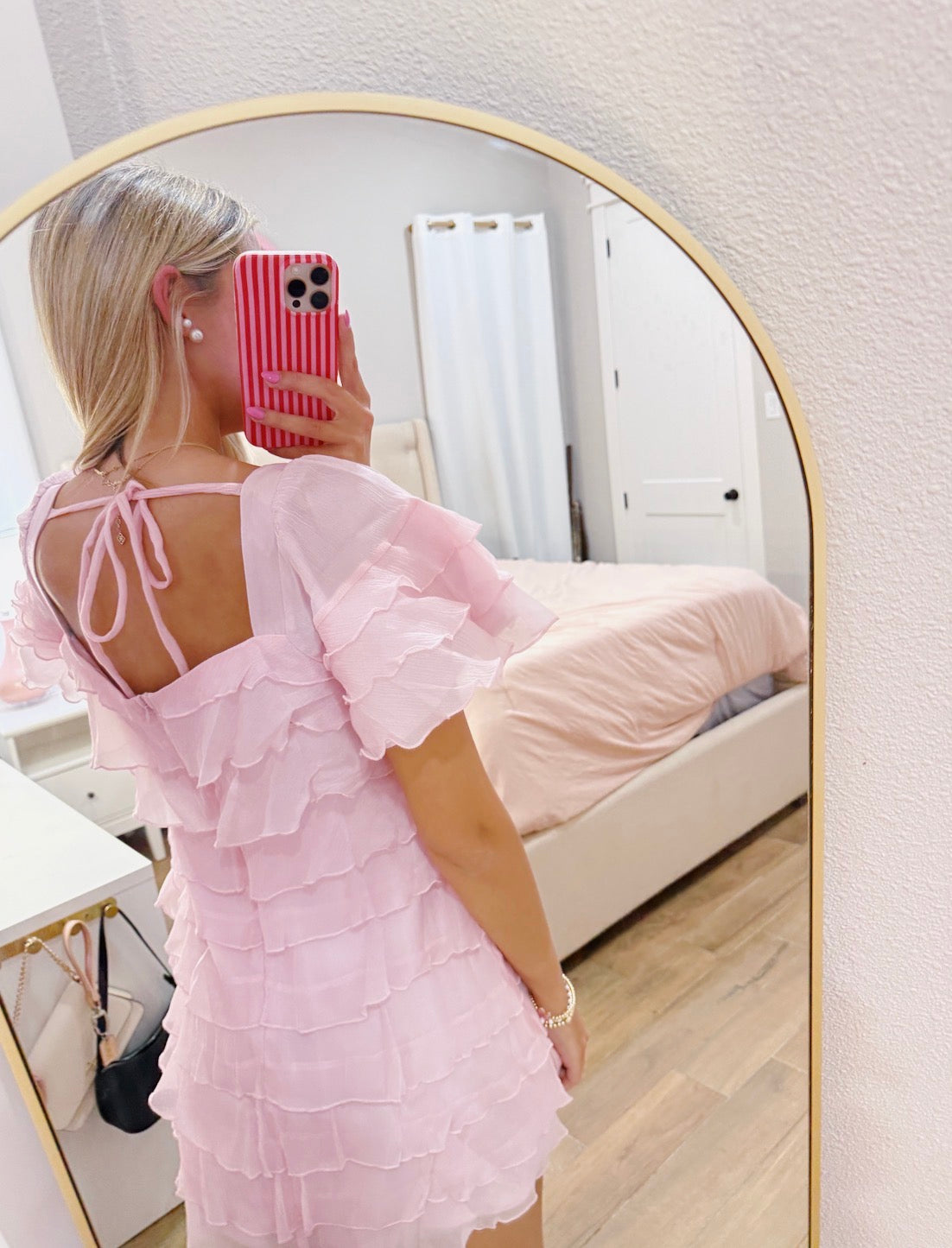 Pink Ruffle Detail Dress