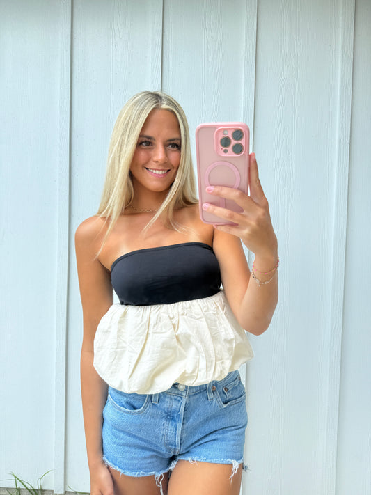 Hazel Contrast Top