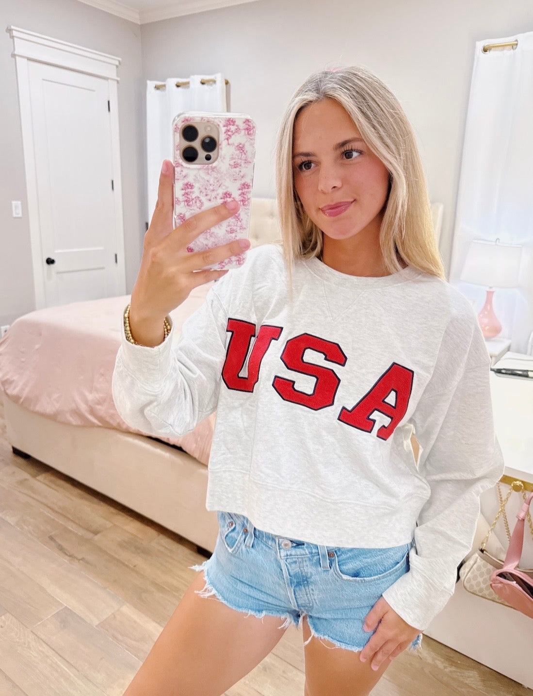 USA Cropped Sweater