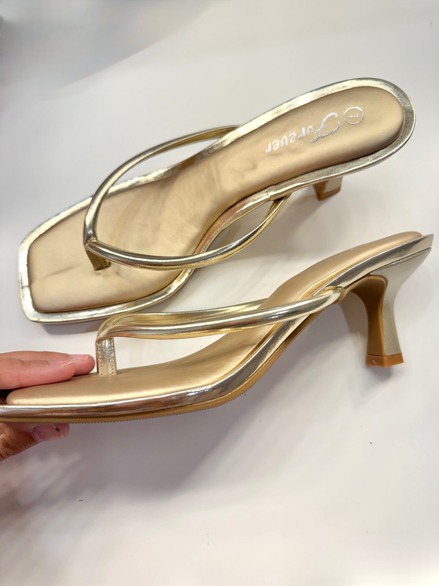 Golden Thong Heels